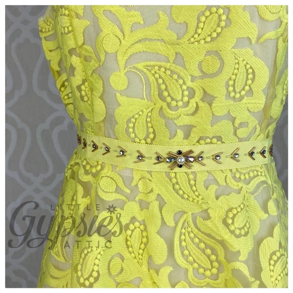 Ryu Lemon Flowers Jeweled Cocktail Dress - Picture 6 of 12